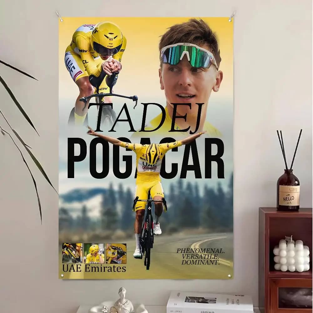 Tadej Pogacar drapeau drapeaux personnalisés tenture murale tapisserie drapeau décoratif extérieur c