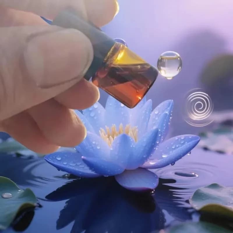 Huile essentielle de lotus bleu bio |   Grade de luxe pour la parfumie et la thérapie cutanée |   Ai