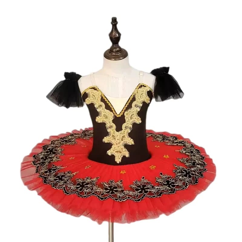 Tutu de ballet professionnel pour filles, robe de ballerine avec jupe tutu type pancake, costume de 