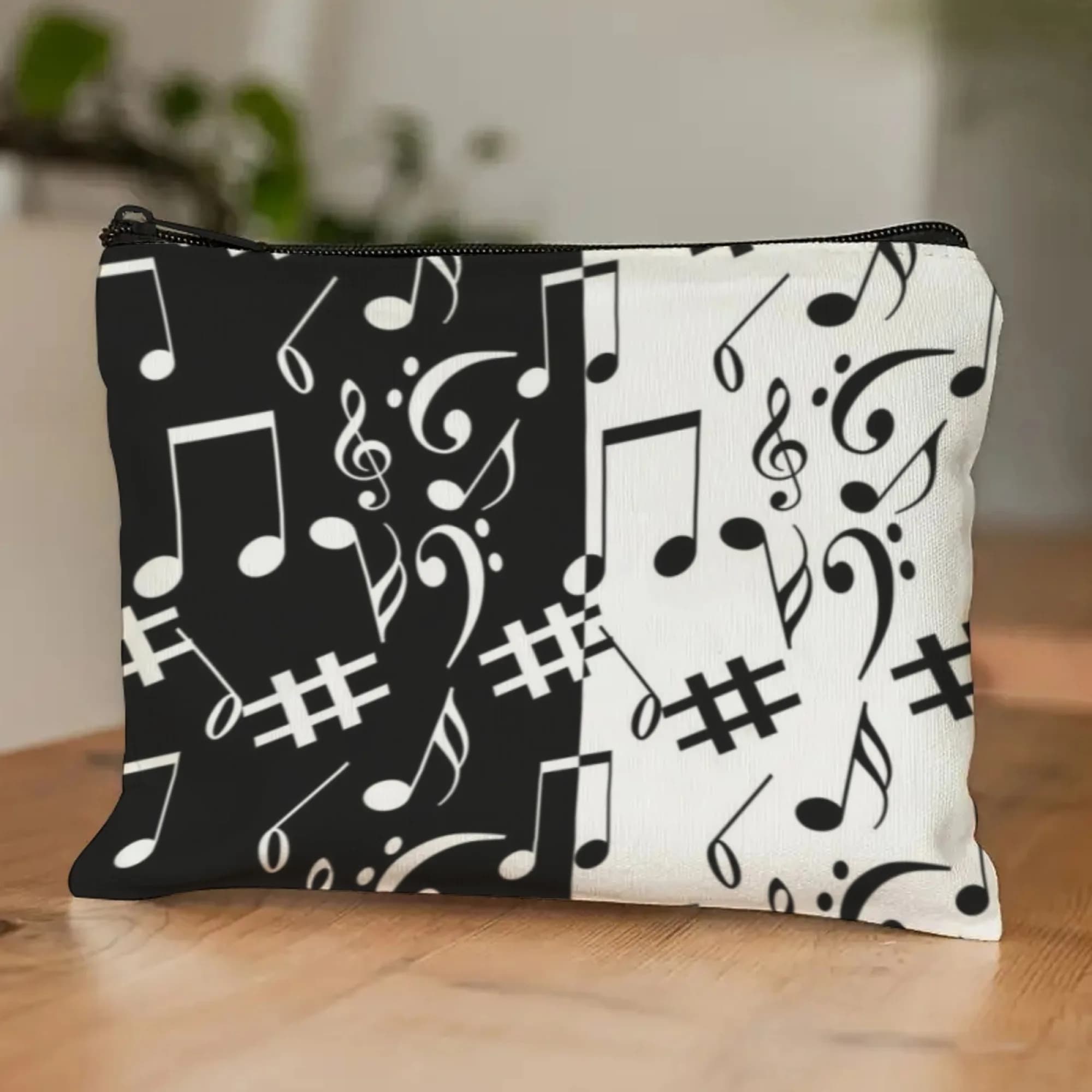 Sac à cosmétiques Melody Musical Note, notes de dessin animé avec impression, organisateur de voyage