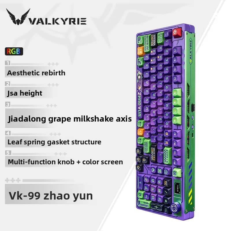 Clavier mécanique VALKYRIE VK99 sans fil, tri-mode, rétroéclairage RGB, échange à chaud, bouton mult