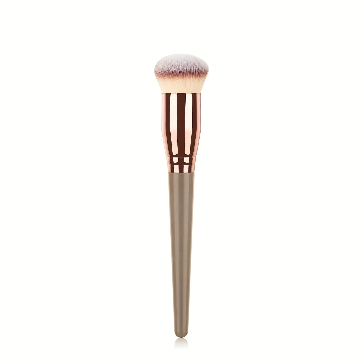 Pinceau de maquillage pour fond de teint avec manche en bois en noir de minuit fonctionne avec fond 