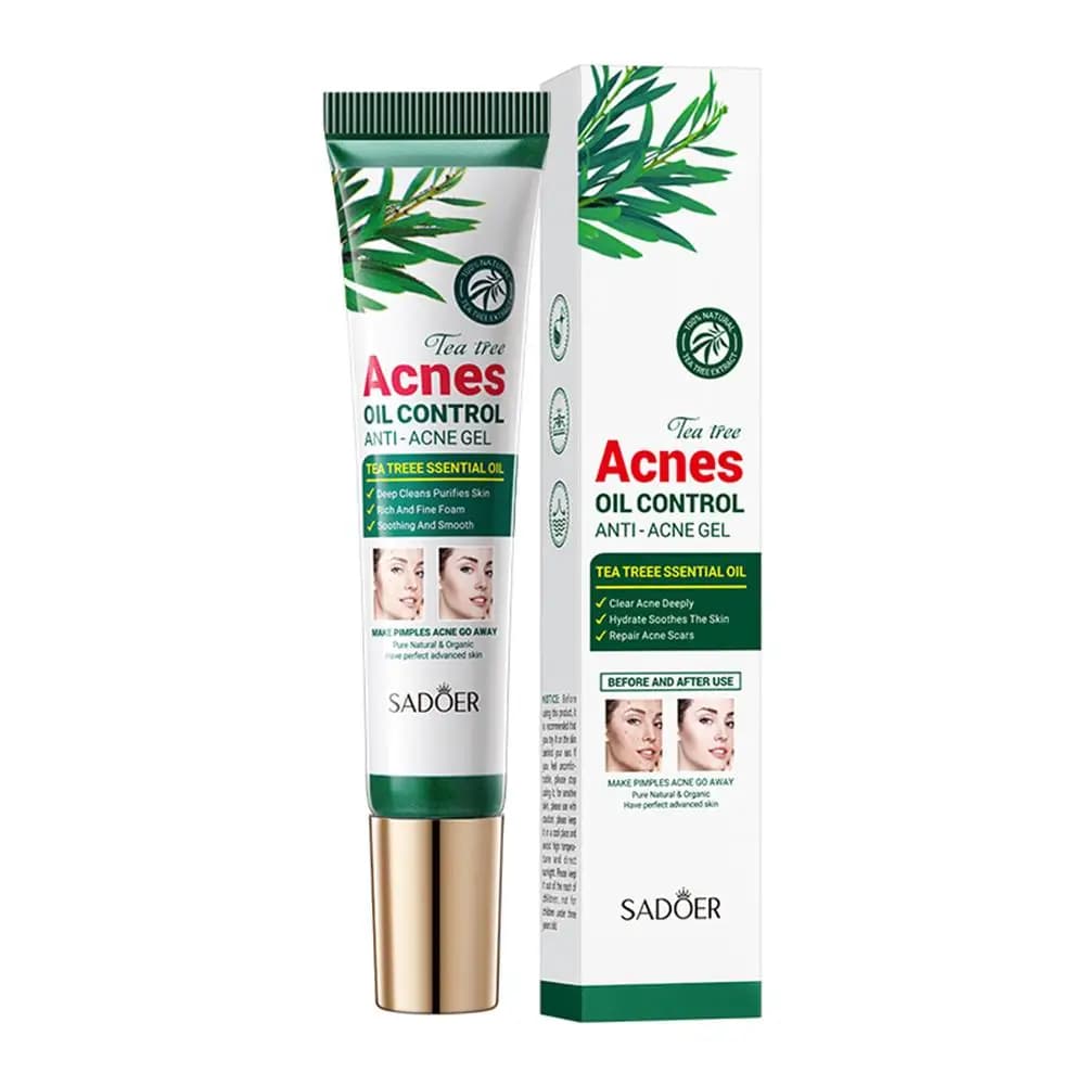 SADOER arbre à thé crème anti-acné contrôle de l'huile GEL ANTI-ACNE nettoyage en profondeur hydrata