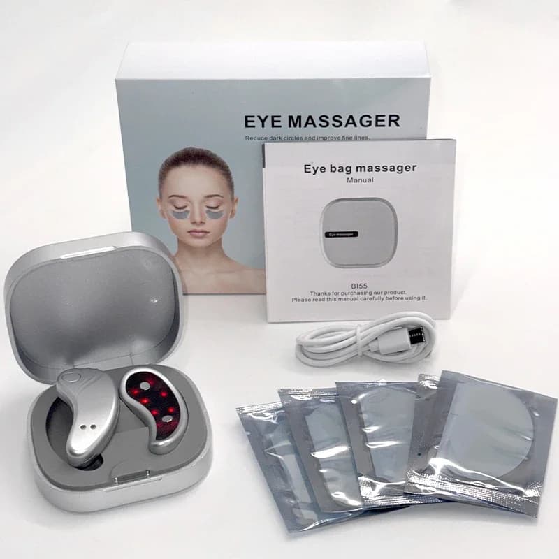 Massage de soin des yeux à lumière rouge à Micro-courant EMS, avec Patch en Gel pour le traitement d