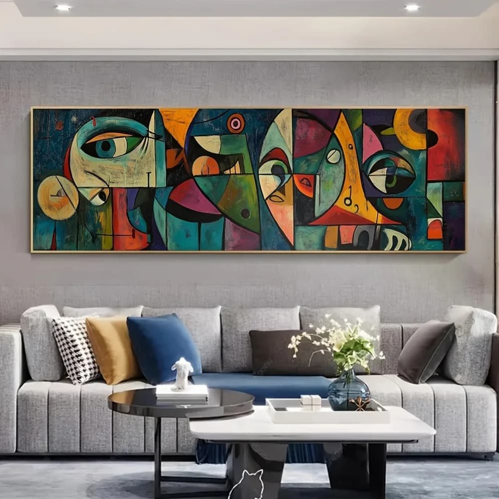 Art mural abstrait inspiré de Picasso, décor à thème de mode encadré, Style de personnage classique,