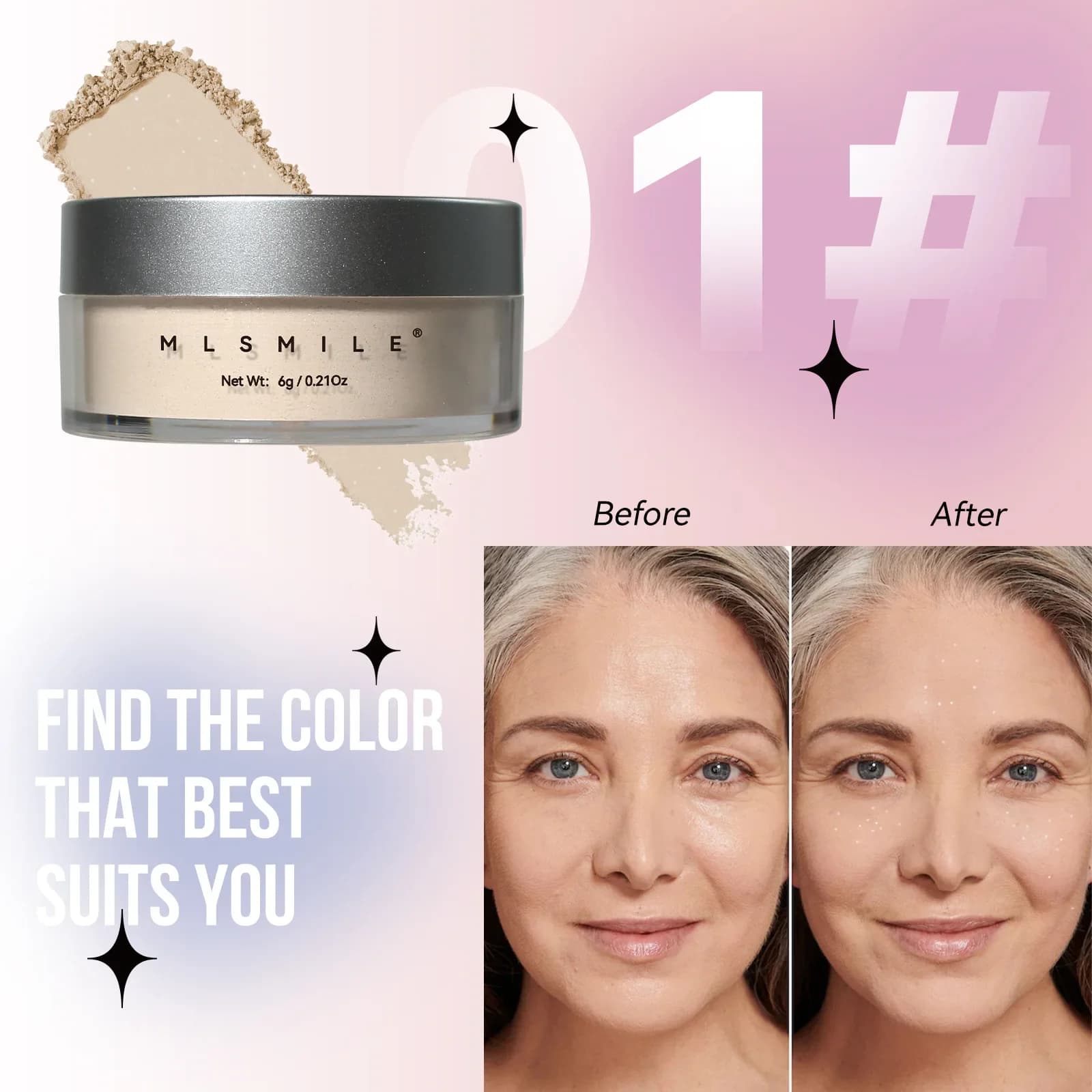 MLSIMLE 4 couleurs naturel miroitant perle réglage poudre contour mise en évidence imperméable à l'e