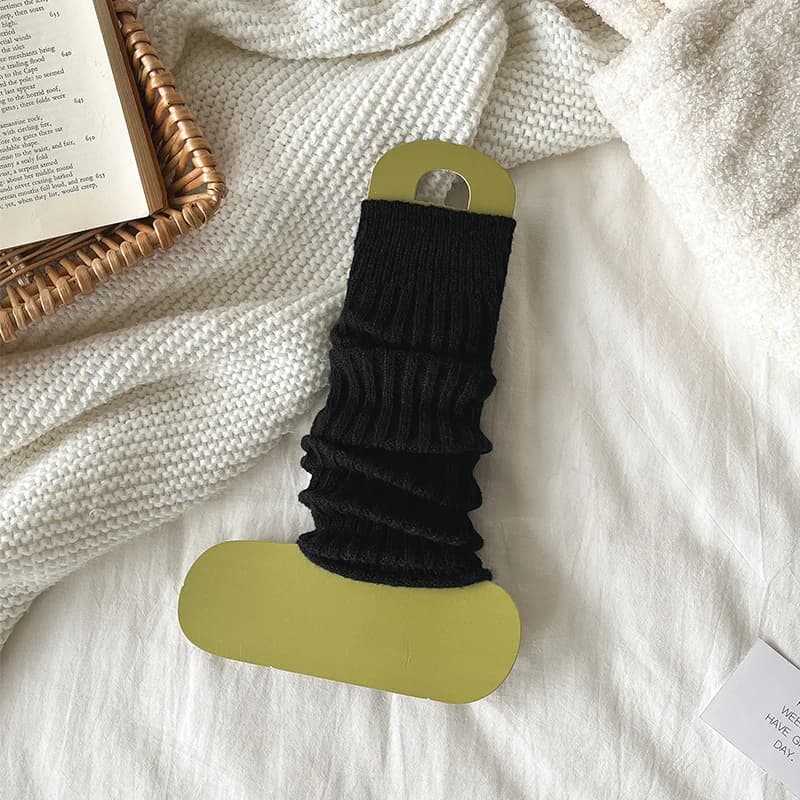 Chaussettes mi-mollet mi-longues pour femmes, avec fil épais tricoté, couvre-jambes longues pour gar
