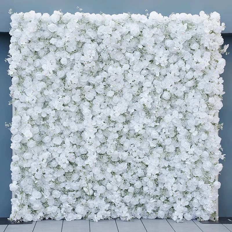 Luxe Babysbreath blanc Rose orchidée 5D tissu fleur mur mariage toile de fond roulant rideau Milan g