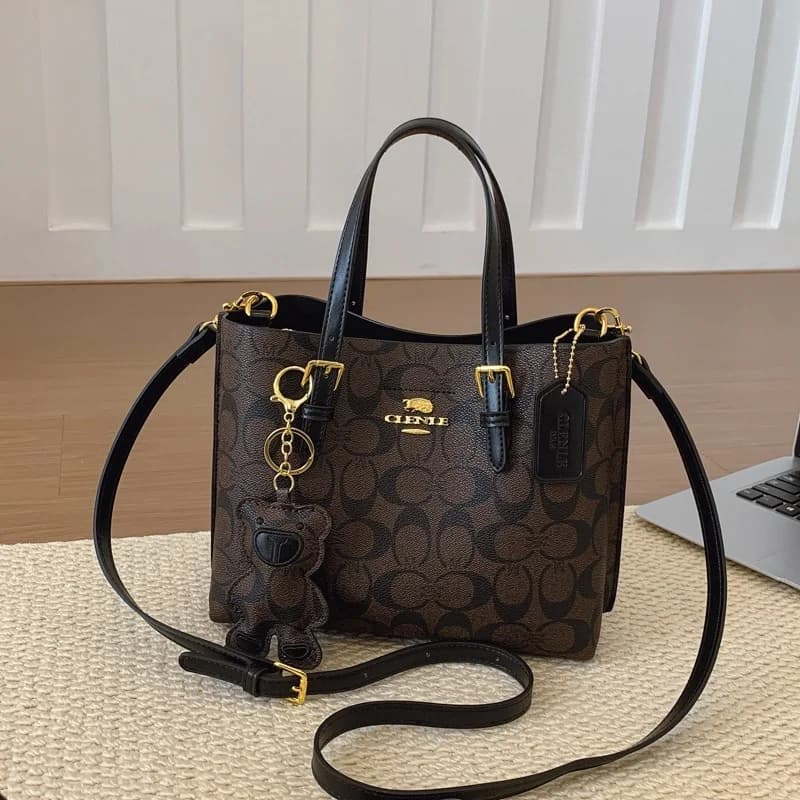 Sac fourre-tout élégant à monogramme de style classique pour femmes, avec finitions en cuir rétro et
