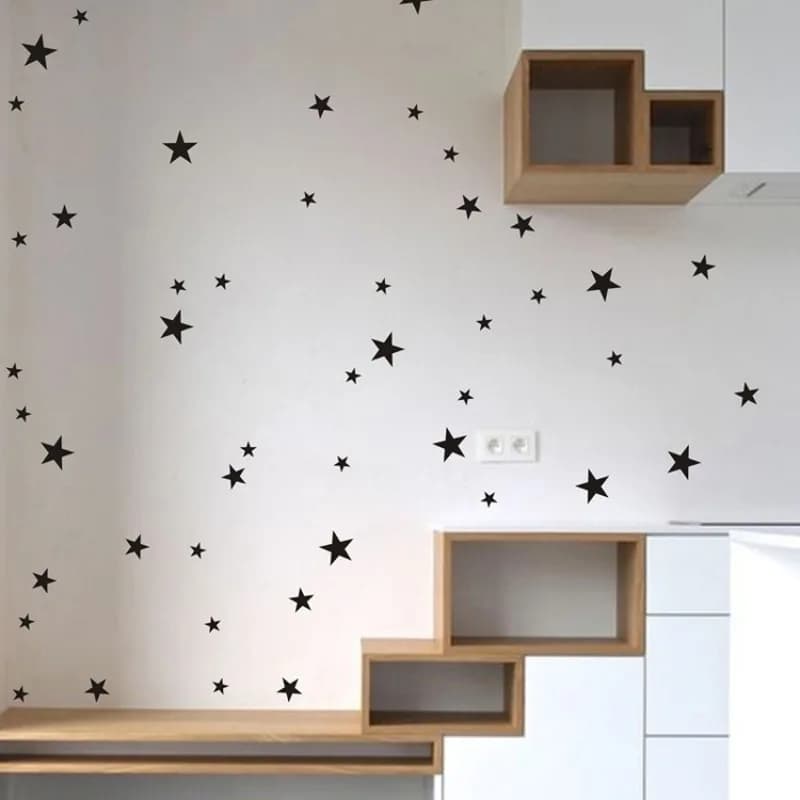 Autocollant mural étoile à cinq branches de Style nordique, sparadrap d'art mural pour enfants, cham