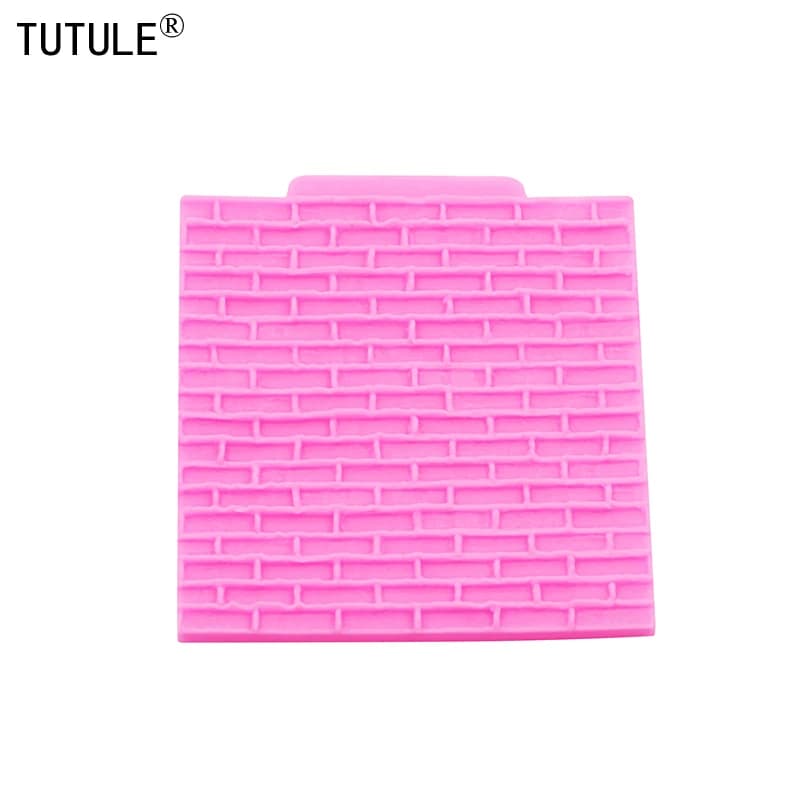 Tapis de treillis de texture de brique de château, décoration de gâteau fondant, moule en silicone, 