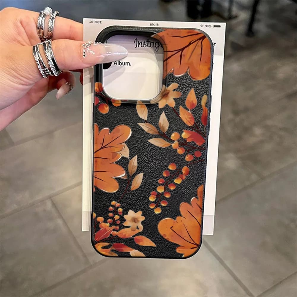 Coque de téléphone souple à motif de feuille d'érable, colorée et éblouissante, pour IPhone17 Pro Ma