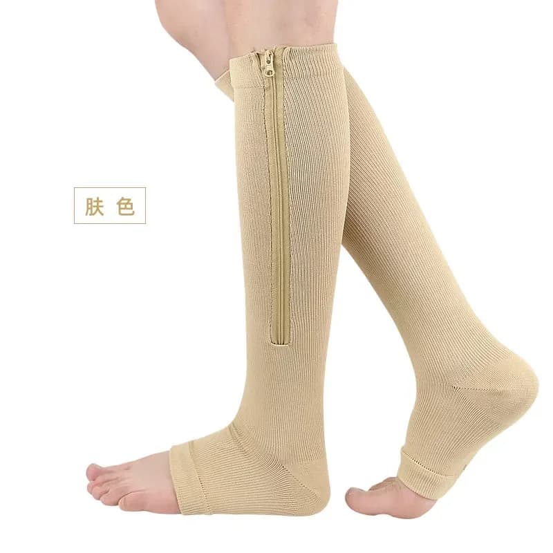 Bas de contention médical pour mollets, bas de compression graduée pour varices, bas élastiques à bo
