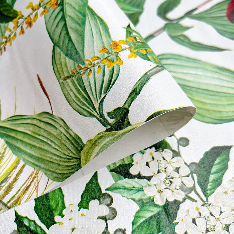 Papier peint auto-adhésif plantes vertes fleurs forêt tropicale, décoration de la maison, matériaux 