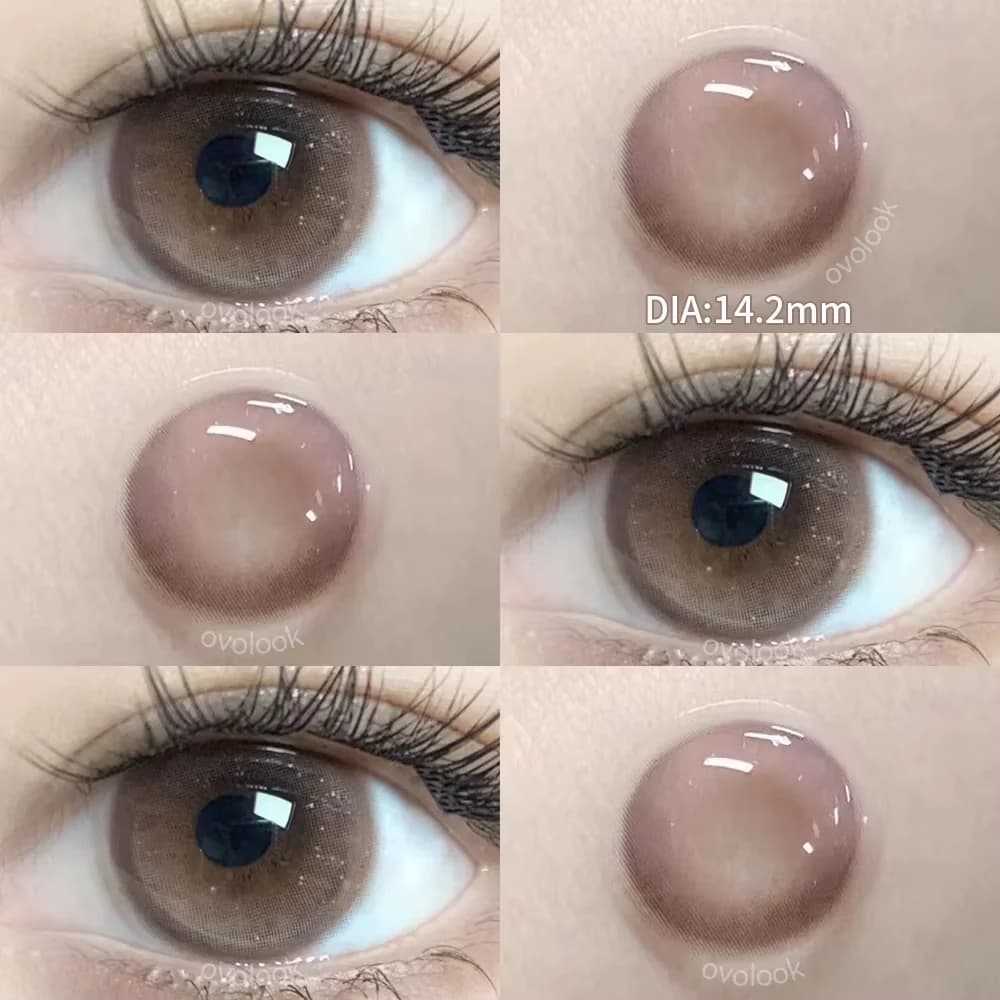 OVOLOOK-lentilles de couleur pour les yeux rose lentilles de Contact de couleur pour myopie pour les