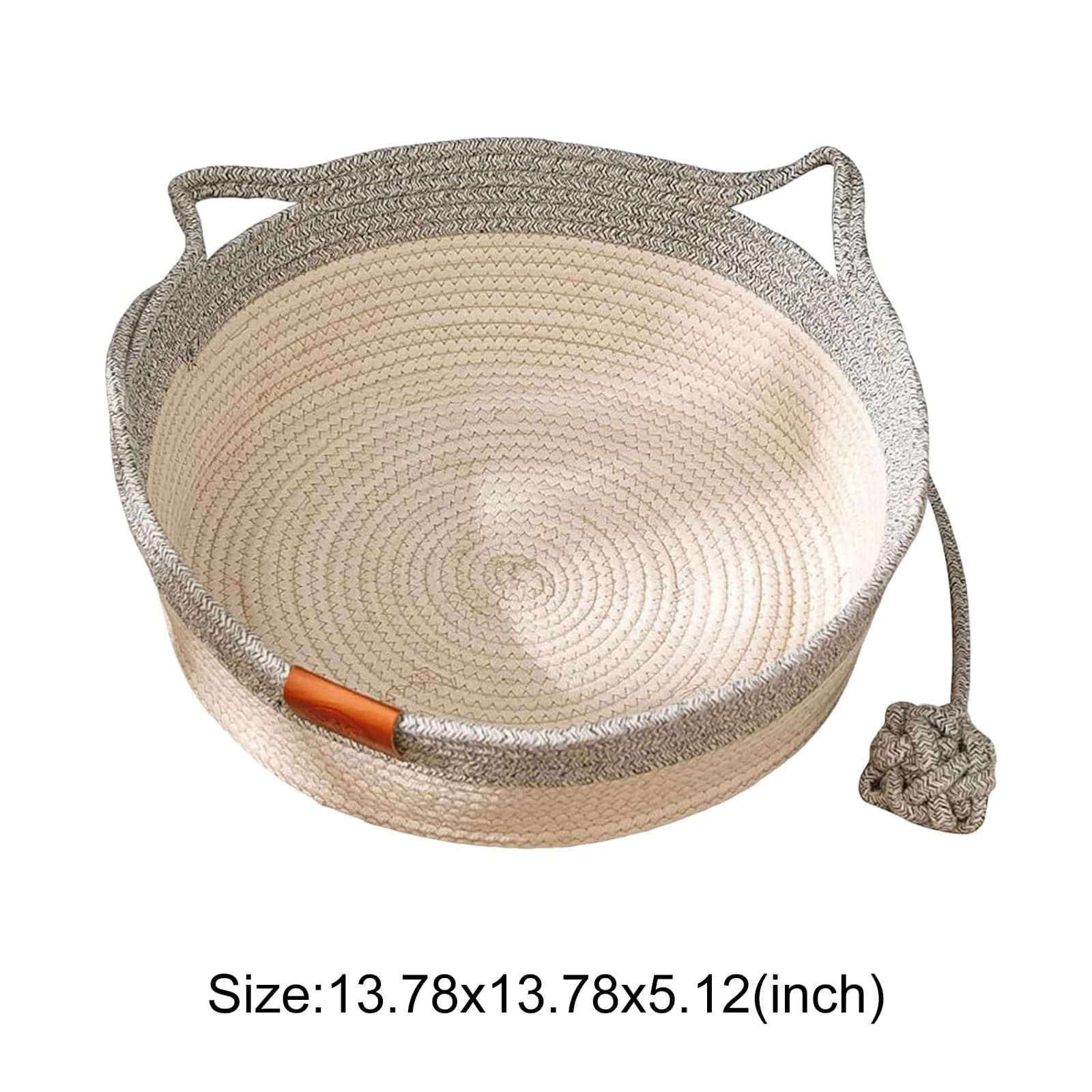 Lit pour chat japonais rond en rotin tressé à la main, panier rafraîchissant d'été pour chaton, pani