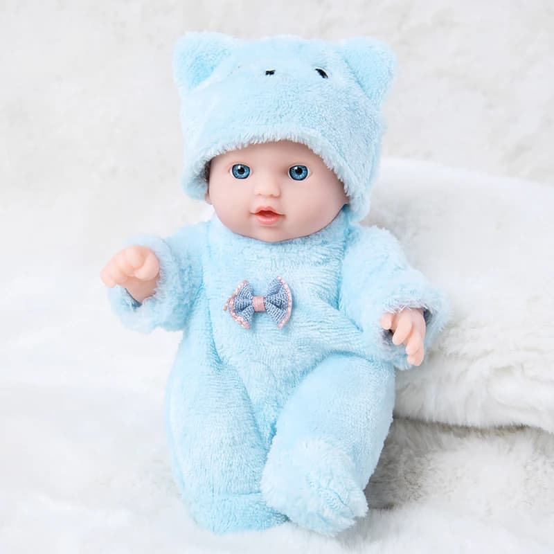 Poupée bébé simulée ours mignon, vêtements en peluche, poupée Reborn de 20CM, cadeau pour fille