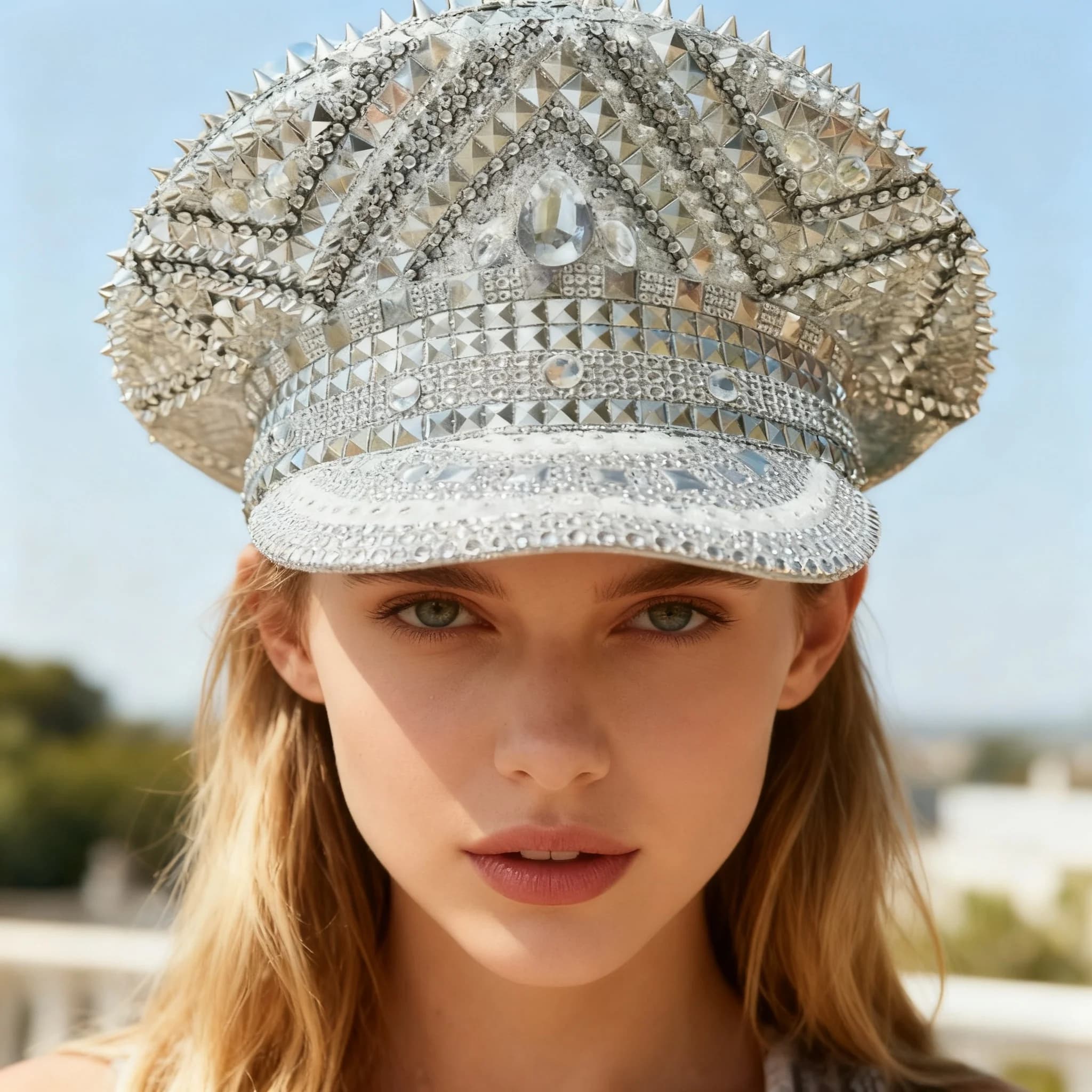 Chapeau de costume de carnaval pour adulte, chapeaux de capitaine en strass pour le festival Burning