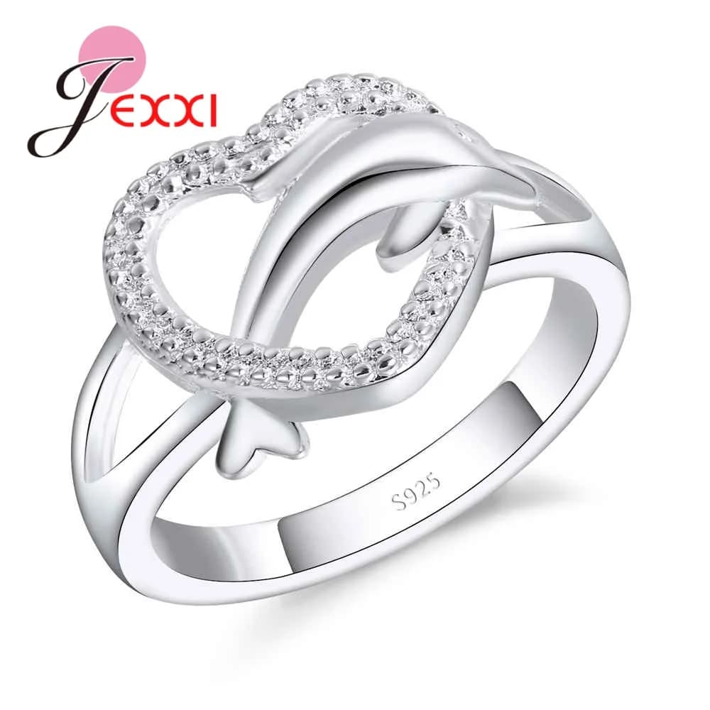 Bagues DolDave en argent regardé 100% pour femme, coeur creux, clé basse, design exquis, accessoires