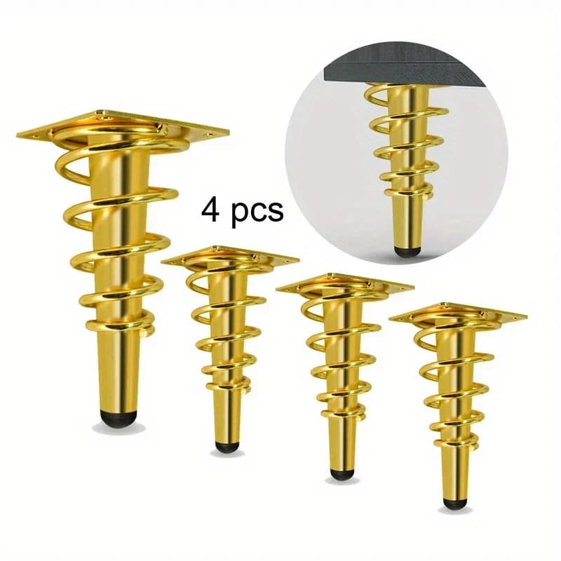 4 pièces de pieds de meuble de remplacement DIY en métal, pieds de support pour armoire, lit, canapé