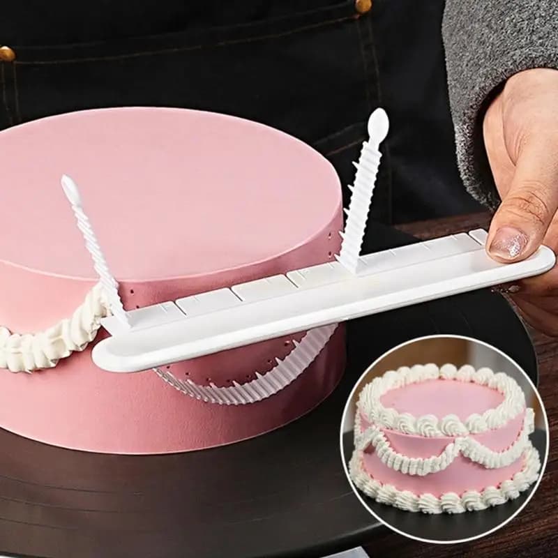 Aide à l'arrangement de fleurs incurvées pour gâteau, marqueur de bords de gâteau Fondant avec échel