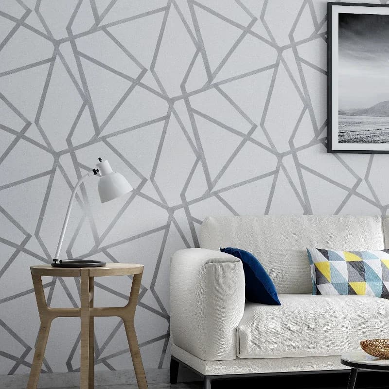 Papier peint à motifs géométriques pour salon et chambre à coucher, papier peint à rayures, gris, de