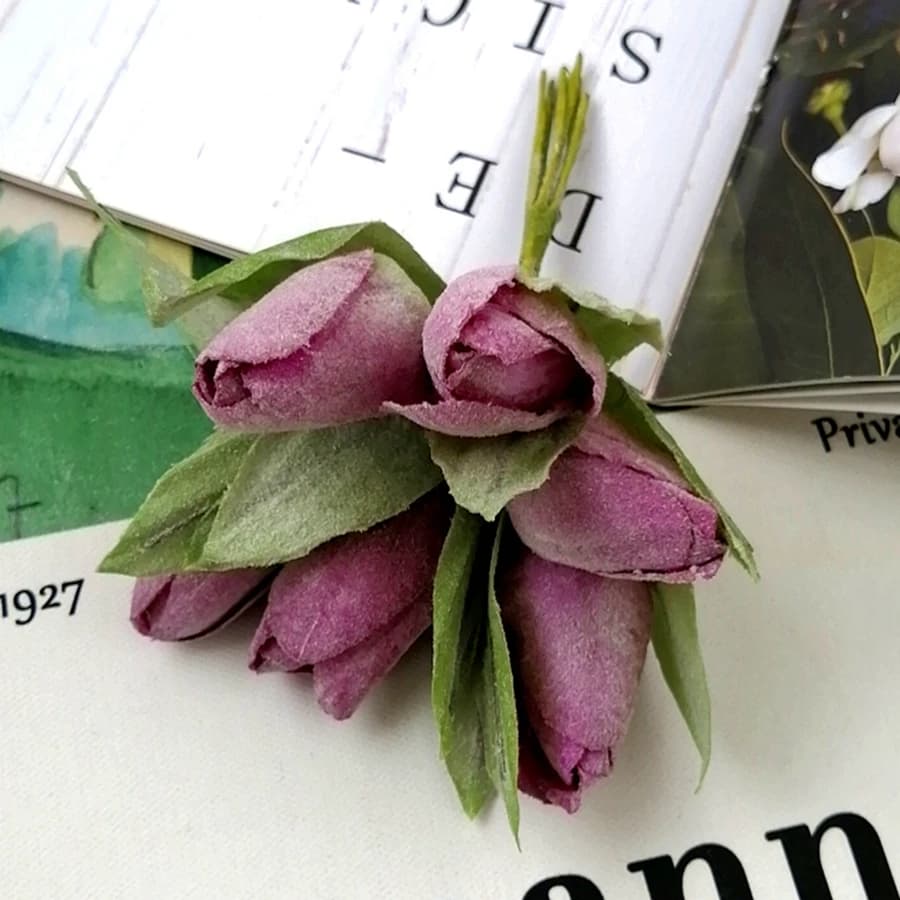 Bouquet de tulipes en soie, 6 pièces, Vase à poudre pour décoration, fête à domicile, Festive, brico