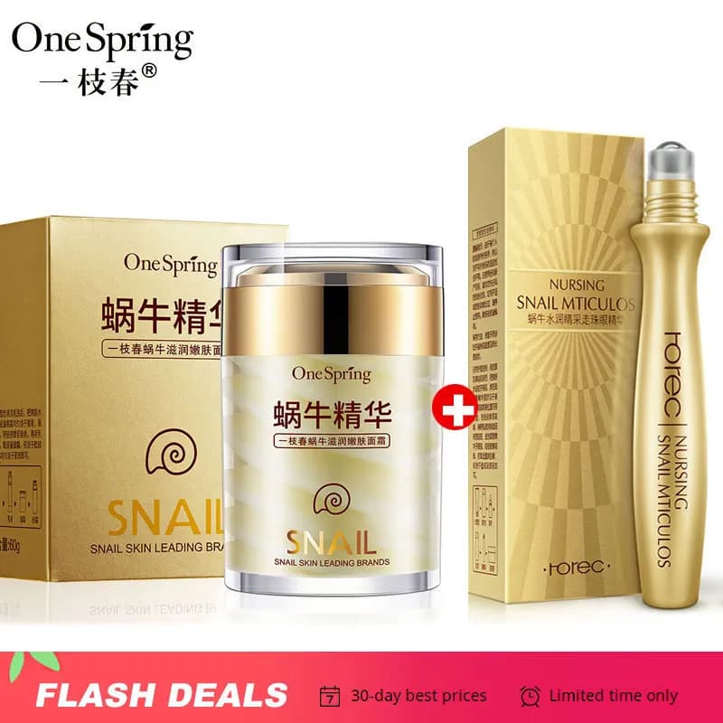Crème pour le visage d'escargot + rouleau de Massage pour sérum pour les yeux au rétinol, 2 pièces/l