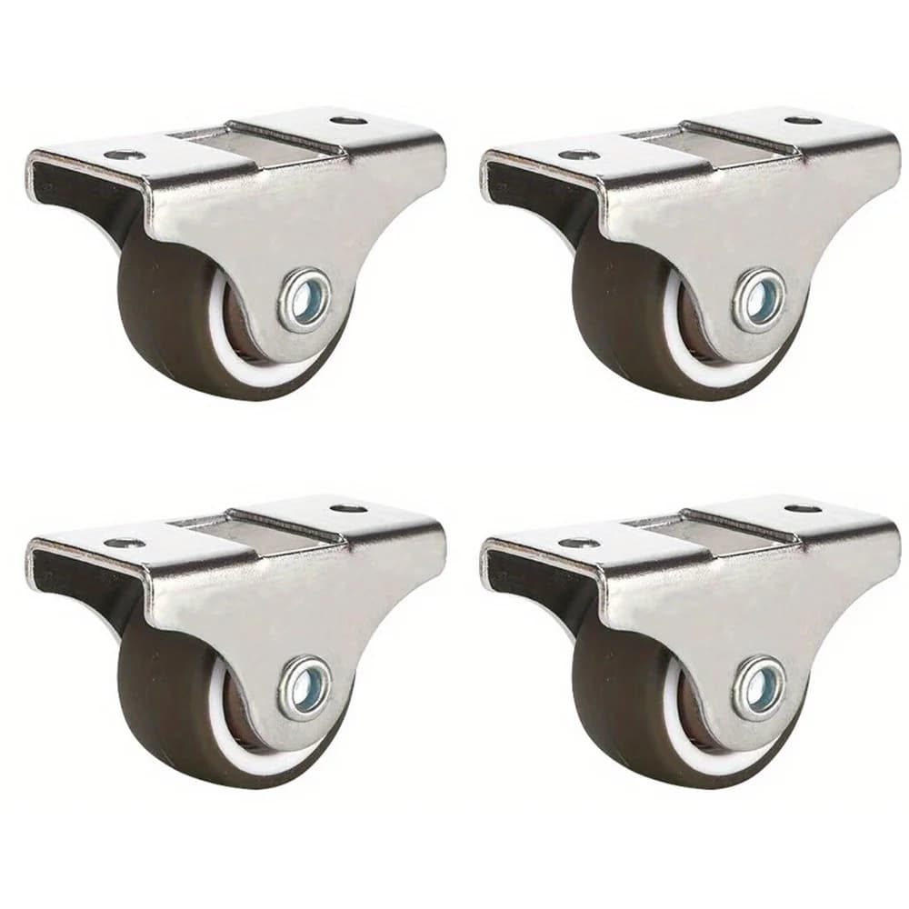 4 pièces 1.5 pouces petits meubles roulettes profil bas en caoutchouc roulant roue en caoutchouc sil