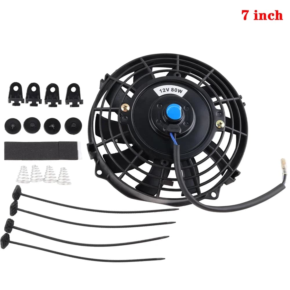Radiateur électrique Push/Pull 12V 80W 12 ''/10"/9 "/7", refroidisseur intermédiaire, ventilateur mi