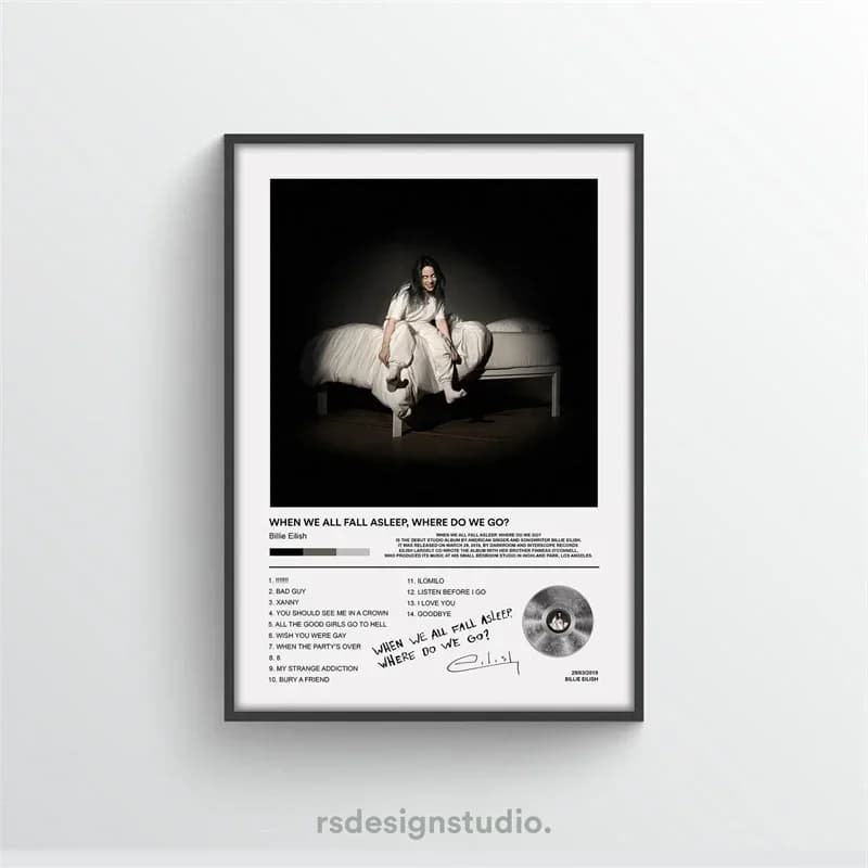 Poster de couverture d'album de musique rap, art mural en toile, style hip hop rock, idéal pour la d