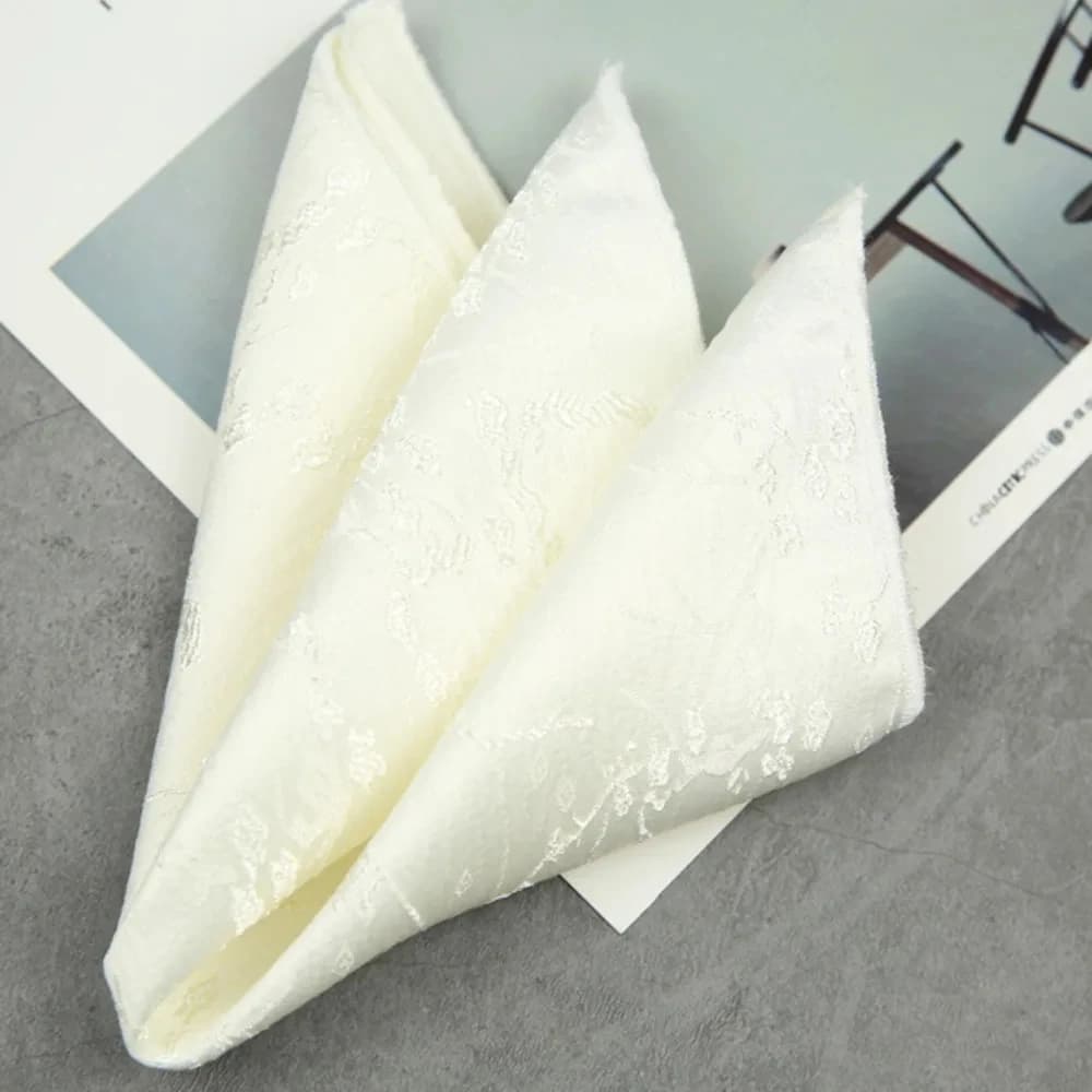 Mouchoir de Poche Noir et Blanc à Motif de Fleurs Foncées pour Homme, Écharpe de Poitrine d'Affaires