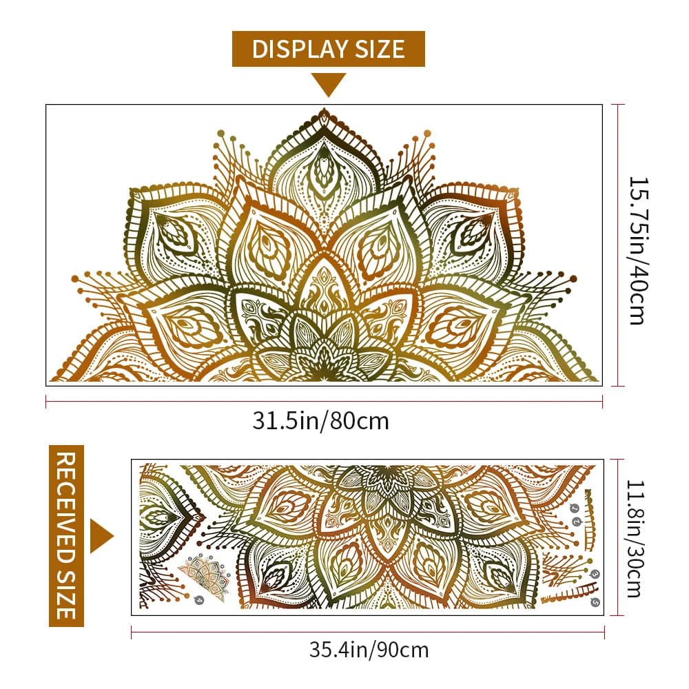 Autocollants muraux Mandala doré foncé, pour salon, chambre à coucher, décoration murale, papier pei