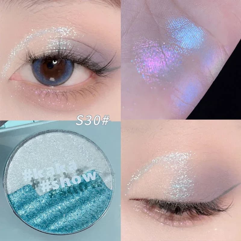Palette de maquillage caméléon effet brillant Aurora Purple, fard à paupières à paillettes fines, il