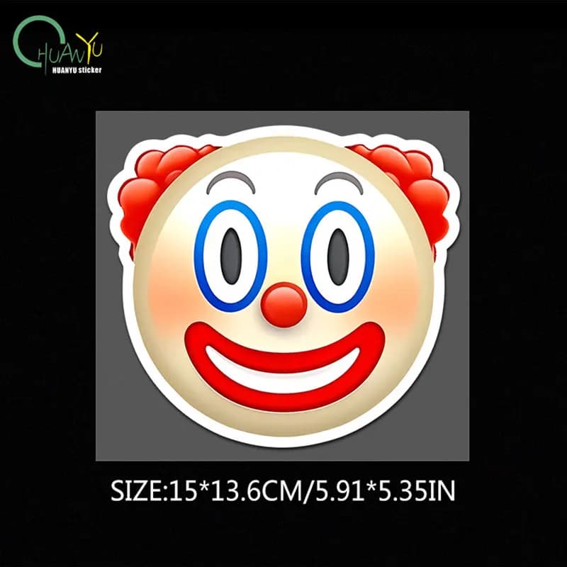 Autocollant emoji clown créatif personnalisé adapté à la décoration de pare-chocs de voiture et de m