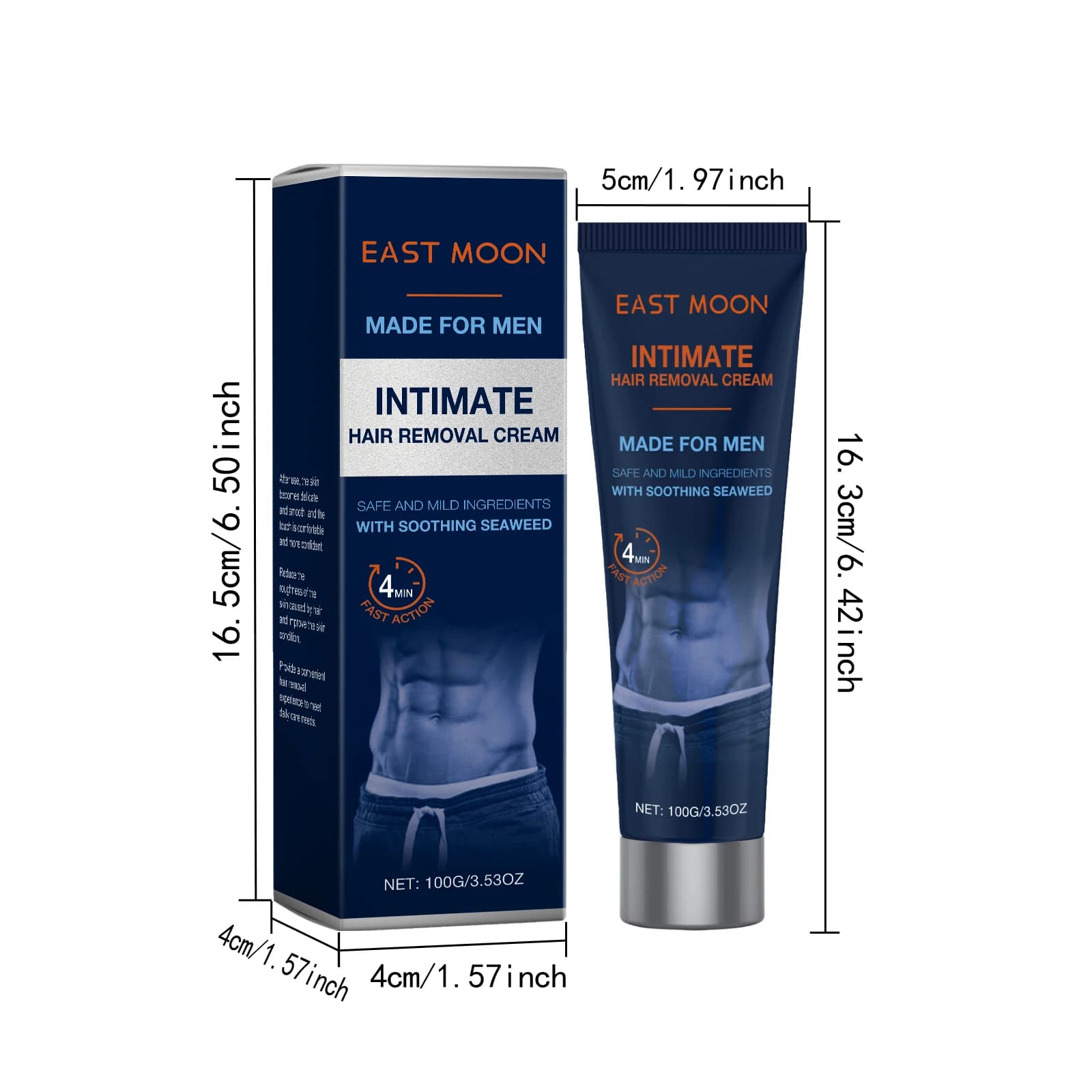 Crème dépilatoire Avocado Man pour zones intimes, sans douleur, apaisante, douce, pour la barbe, le