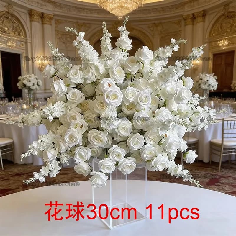 Produit personnalisé arrangement de fleurs panneau de fond décoration coureur fleur boule arc fleur 