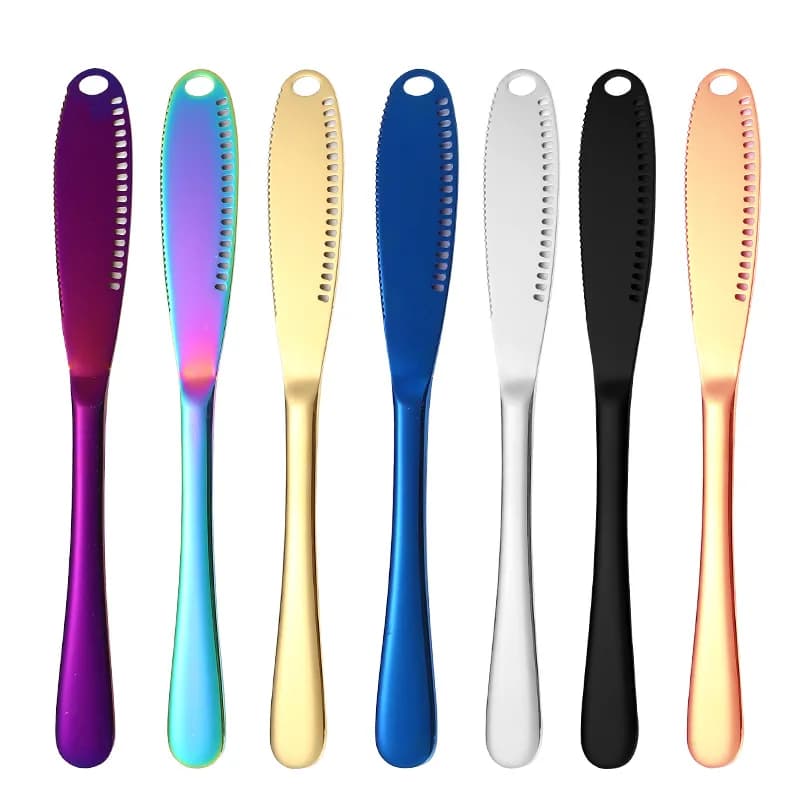 Lot de 100 couteaux multifonctions en acier inoxydable pour beurre