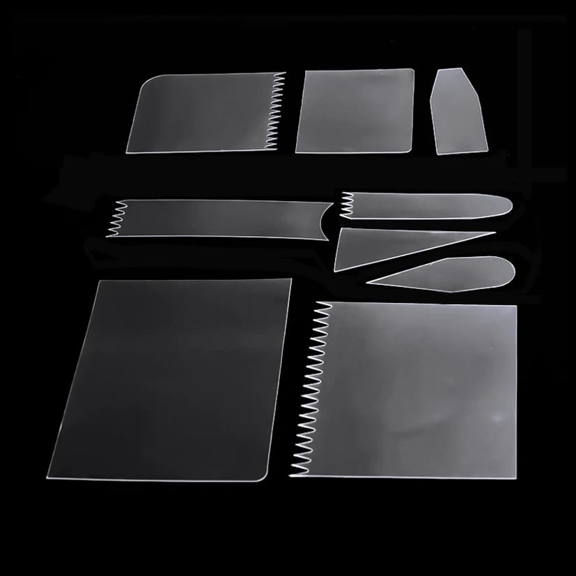 Lot de 9 spatules à gâteau, lisseurs de fondant et de crème, coupe-cupcakes, moules à pâtisserie, outils de décoration pour la pâtisserie
