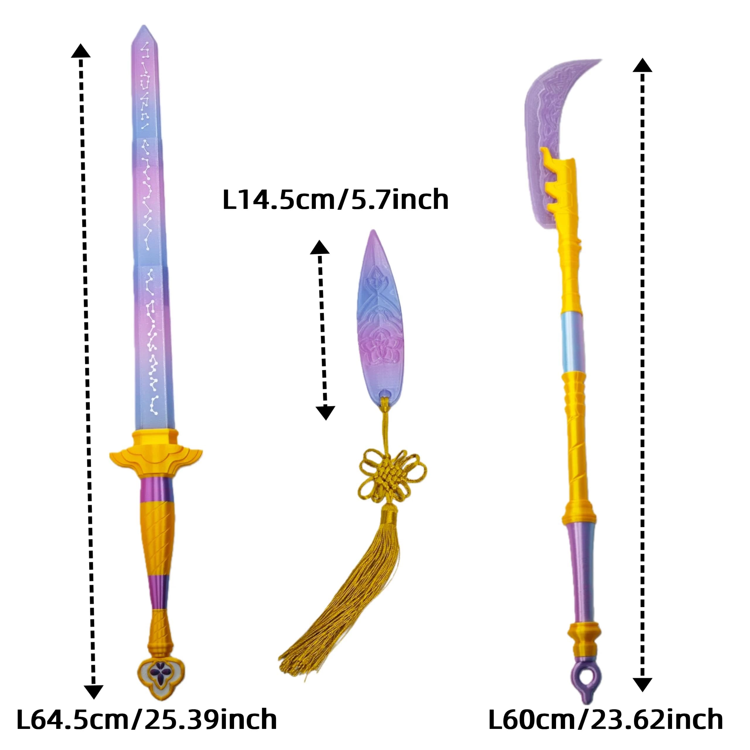 Épée de cosplay avec symboles, accessoire de jeu de rôle, pour femmes et hommes, accessoires de costume pour Halloween et carnaval, ensemble de longues lames