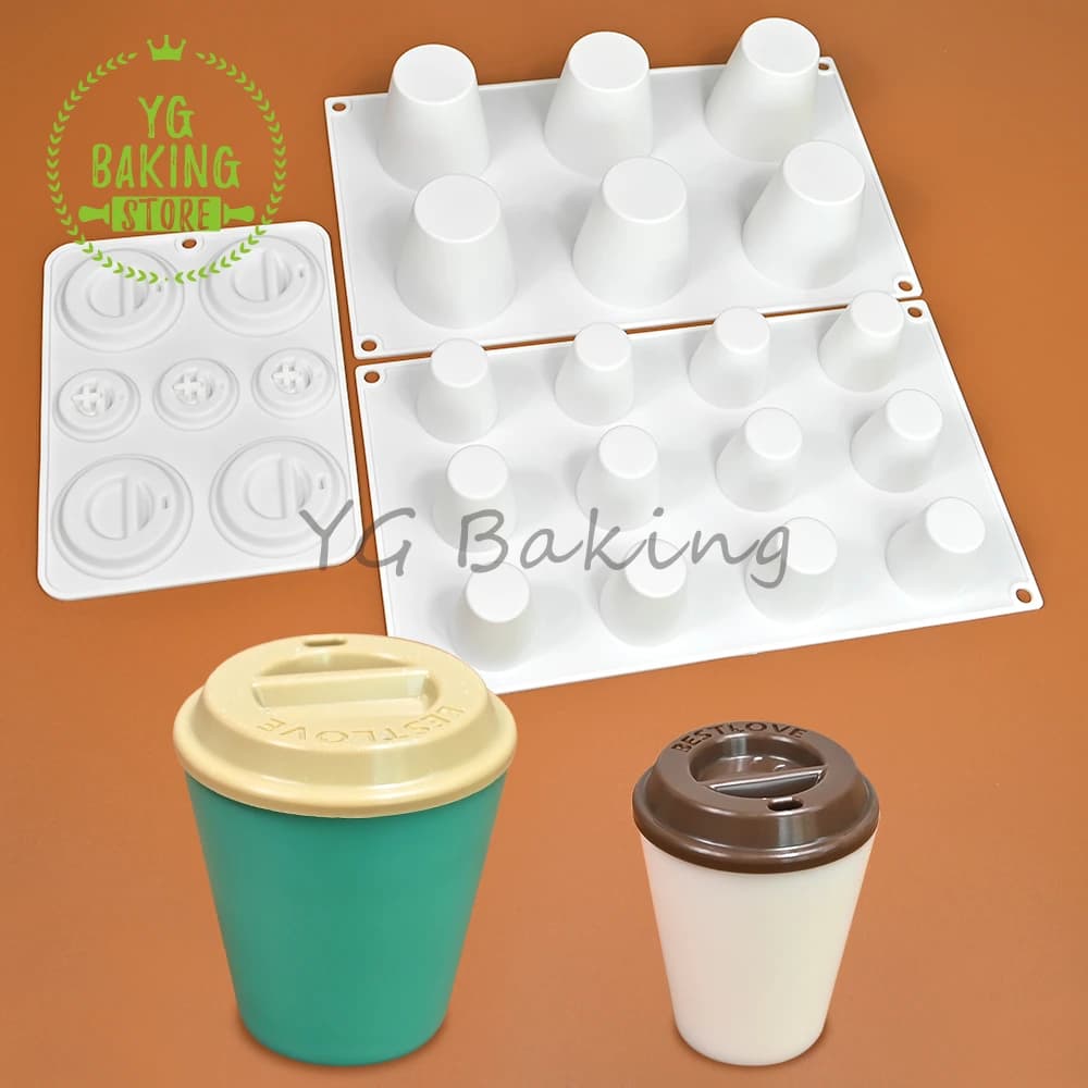 Dorica 3D classique tasse à café gâteau Mousse moule bricolage Pudding Dessert chocolat Silicone