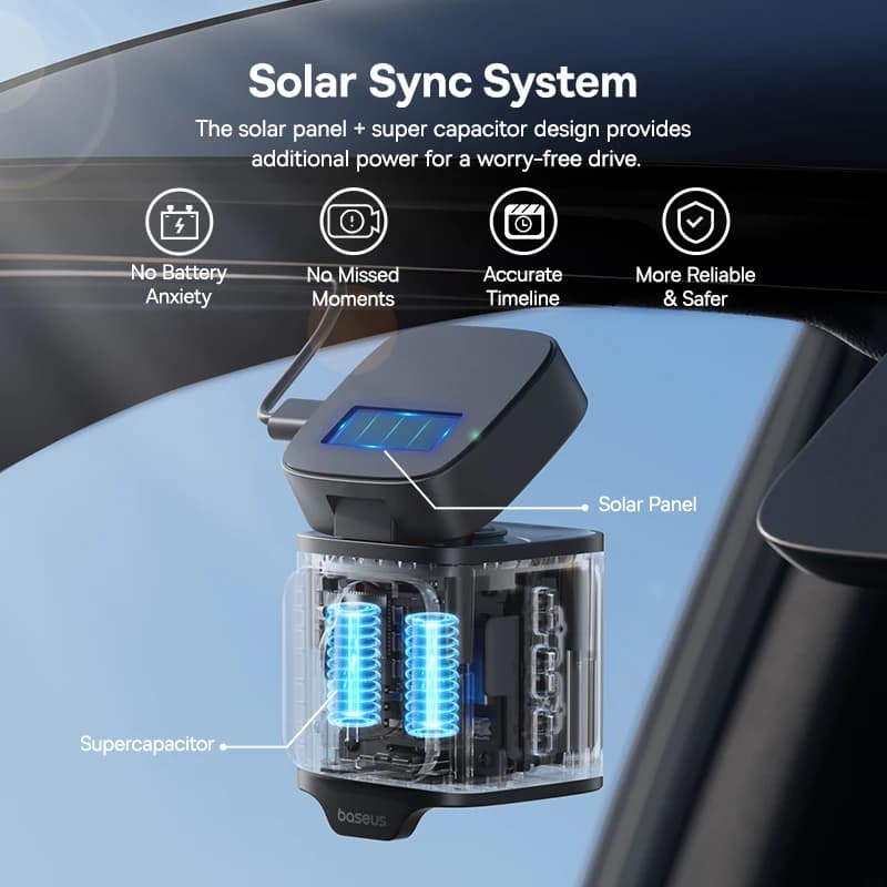 Baseus 3K Dash Cam VD1 caméra avant et arrière HD GPS intégré Galileo supercondensateur voiture DVR caméra de voiture enregistreur Support 24H Parking