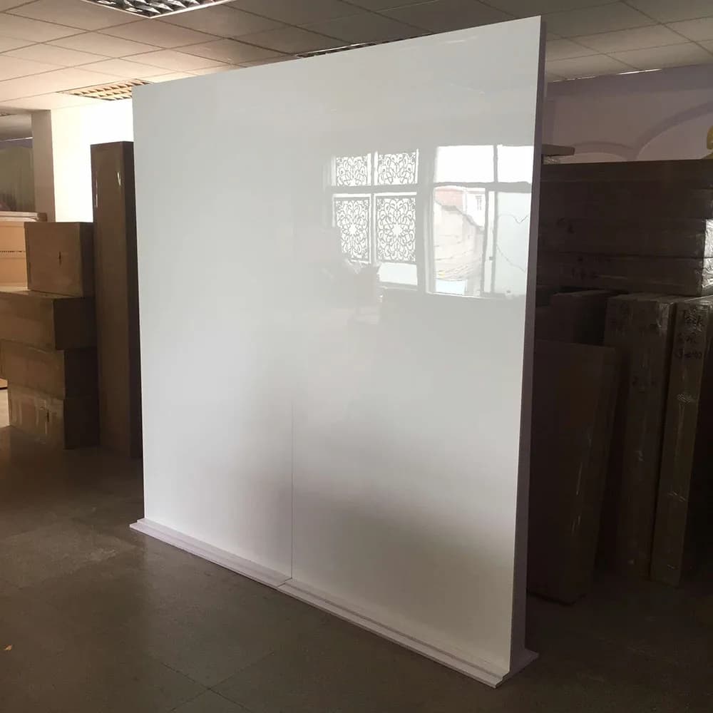 Elegant White PVC Panel Luxury Customized LOGO Wedding Backdrop Stage Decorations