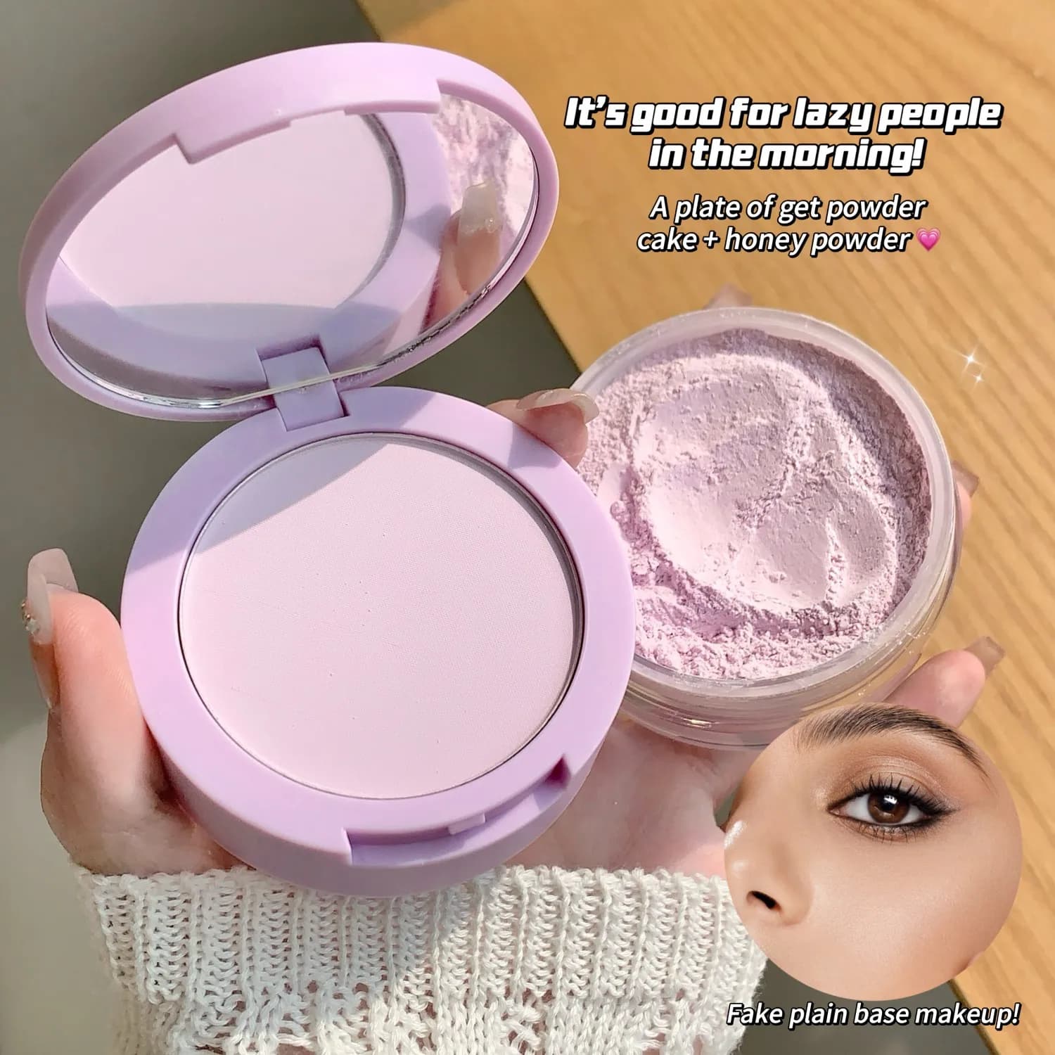 SHAQINUO Poudre légère et transparente à double effet Touches compactes