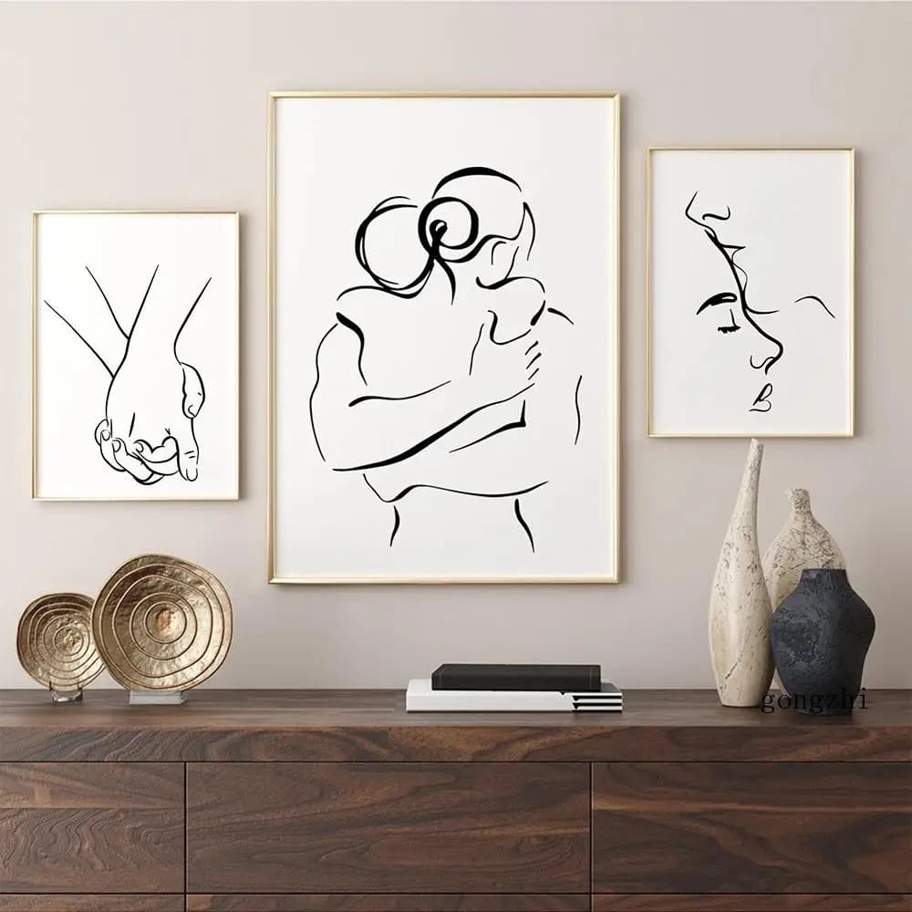 Affiches de ligne de Couple d'amour romantique