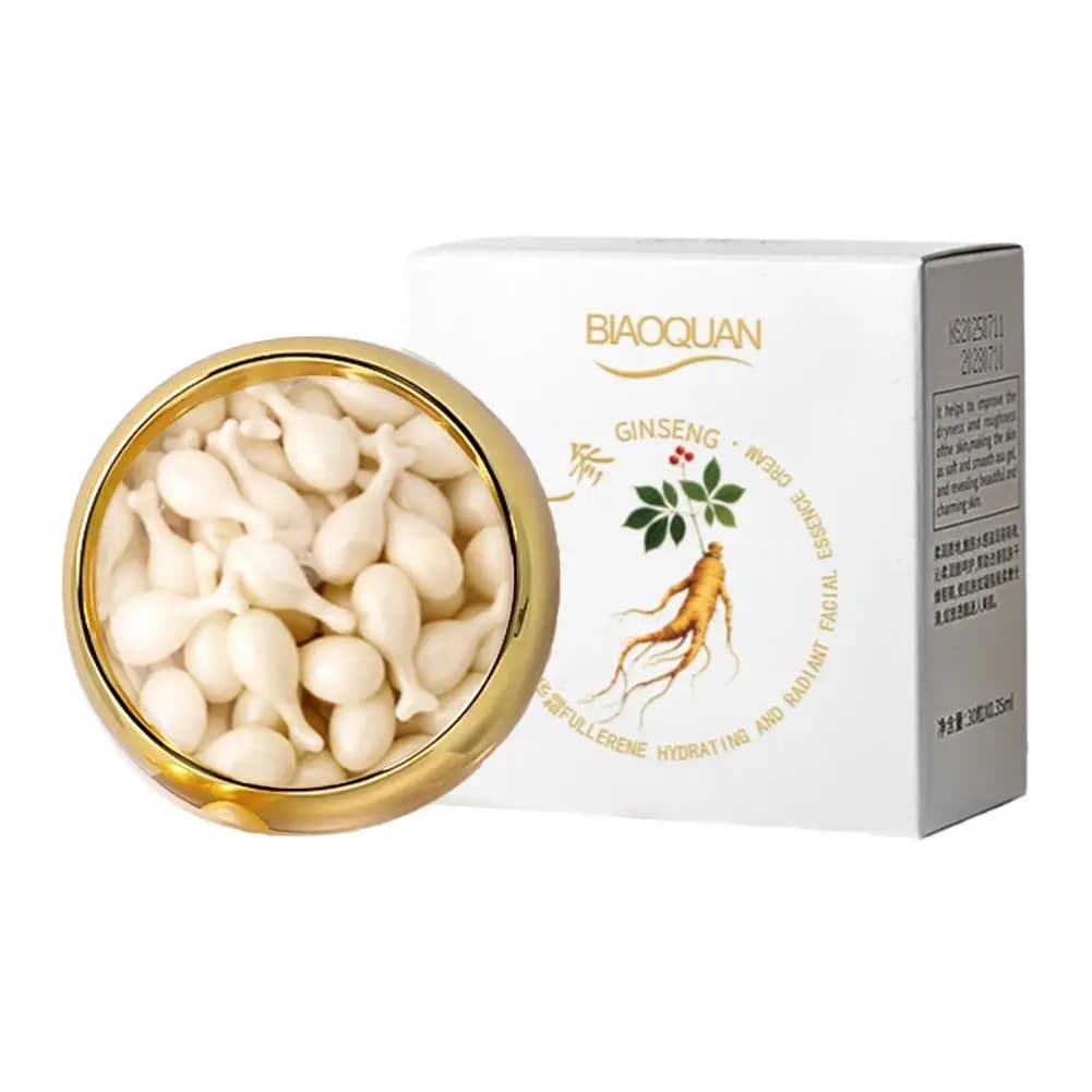 Capsule d'essence de Ginseng Fullerène, Anti-rides, raffermissant, estompe les ridules, hydratant, extrait de Placenta, crème d'essence, soins pour la peau
