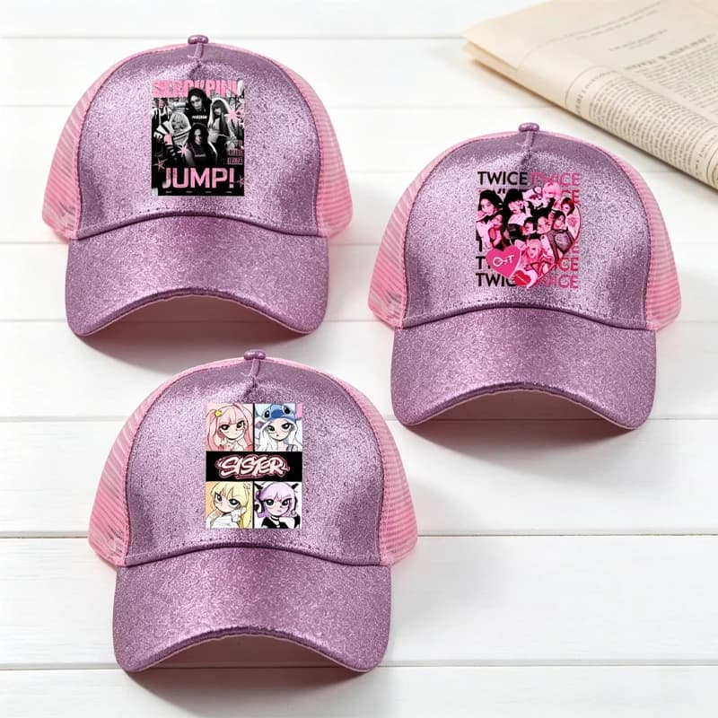 Casquette de baseball Kpop Blackpink pour hommes et femmes, rose, imprimé bande dessinée anime, chapeau de soleil, casquette d'été tendance pour homme et femme, cadeaux