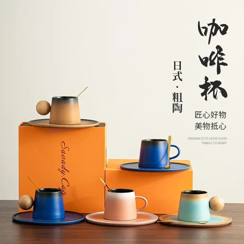 Tasse à Café Macarone en Céramique avec pio, Ensemble de Tournesol Nordique, Style Ins, Lait, Farine d'Avoine, Décoration Britannique