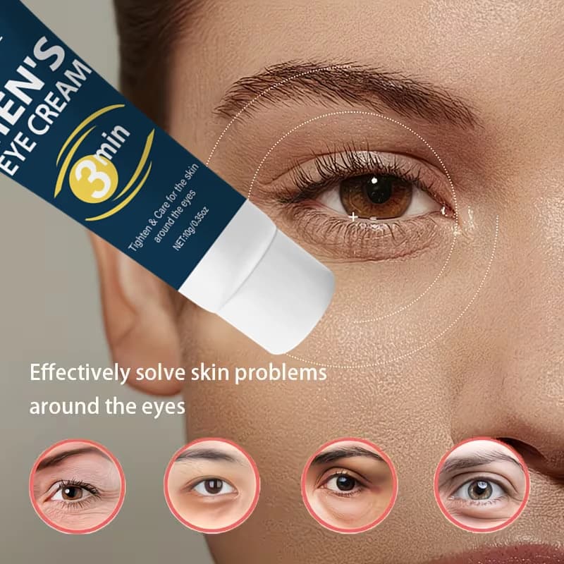 Crème liftante pour les yeux pour hommes, réduit les rides et les ridules aux coins des yeux, raffermit les coins des yeux jour et nuit, atténue les cernes et les poches, et rend la peau autour des ye
