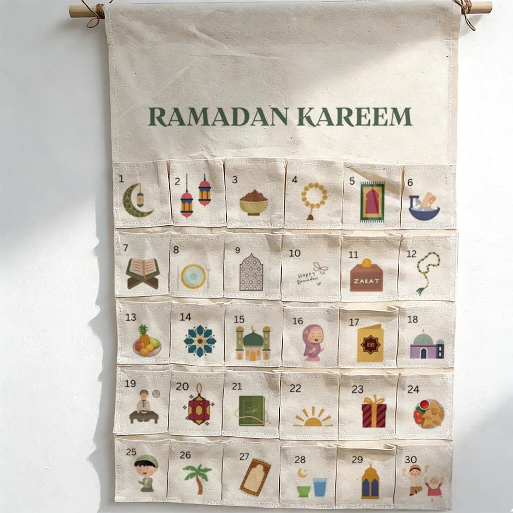 Ramadan Kareem compte à rebours calendrier de l'avent musulman islamique Eid al-fitr maison tenture murale décoration fête de vacances cadeaux pour enfants